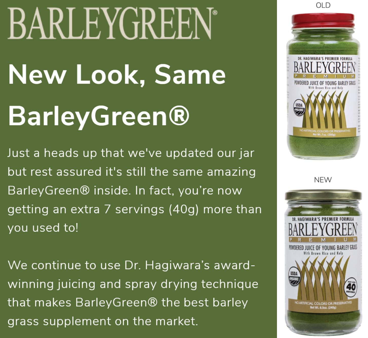 BARLEYGREEN envase 240 g, comodidad para tu rutina diaria de nutrición.