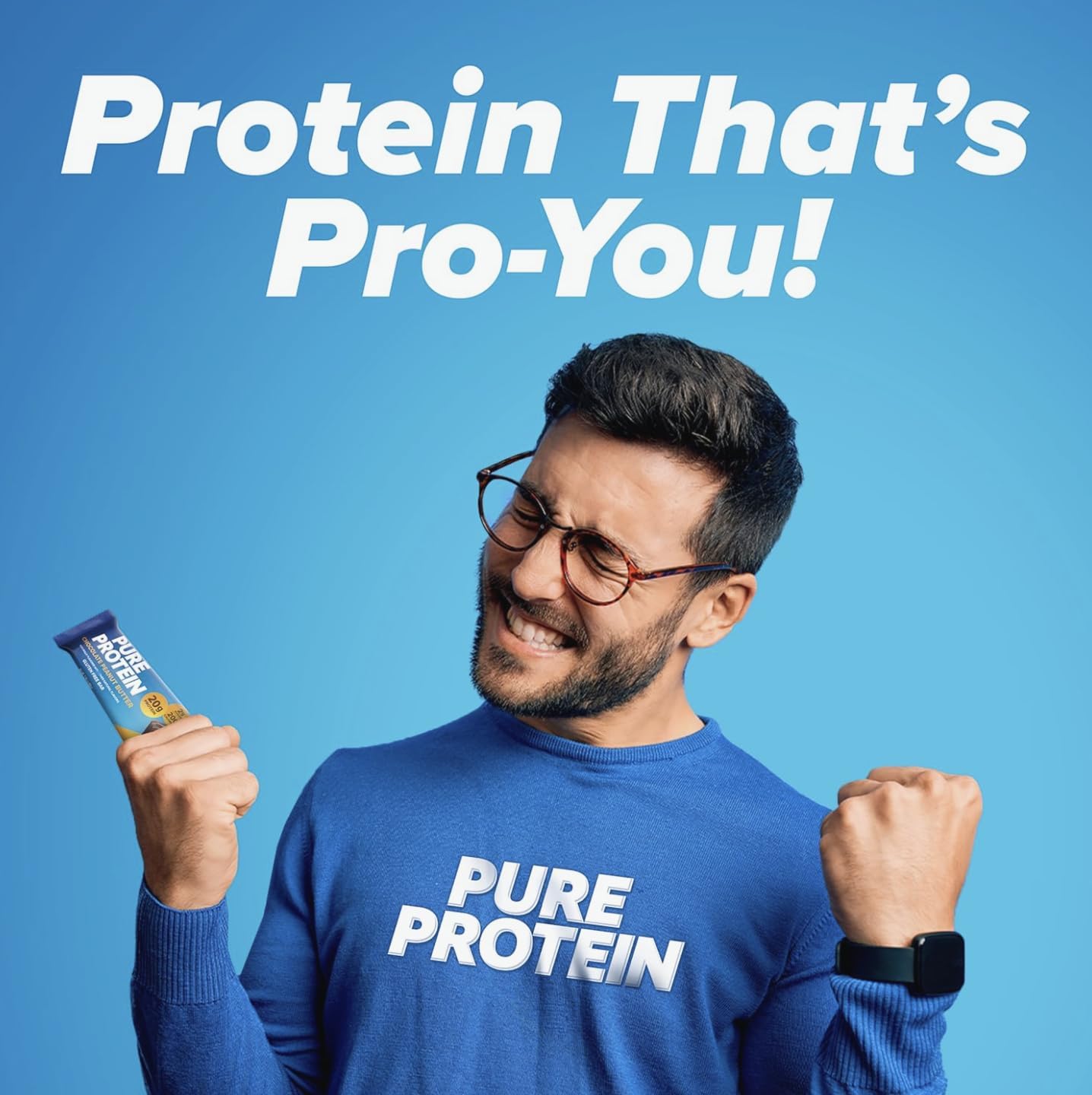 Barra Pure Protein sabor brownie, experiencia cremosa y satisfactoria.