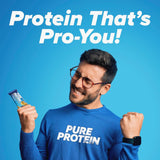 Barra Pure Protein sabor brownie, experiencia cremosa y satisfactoria.