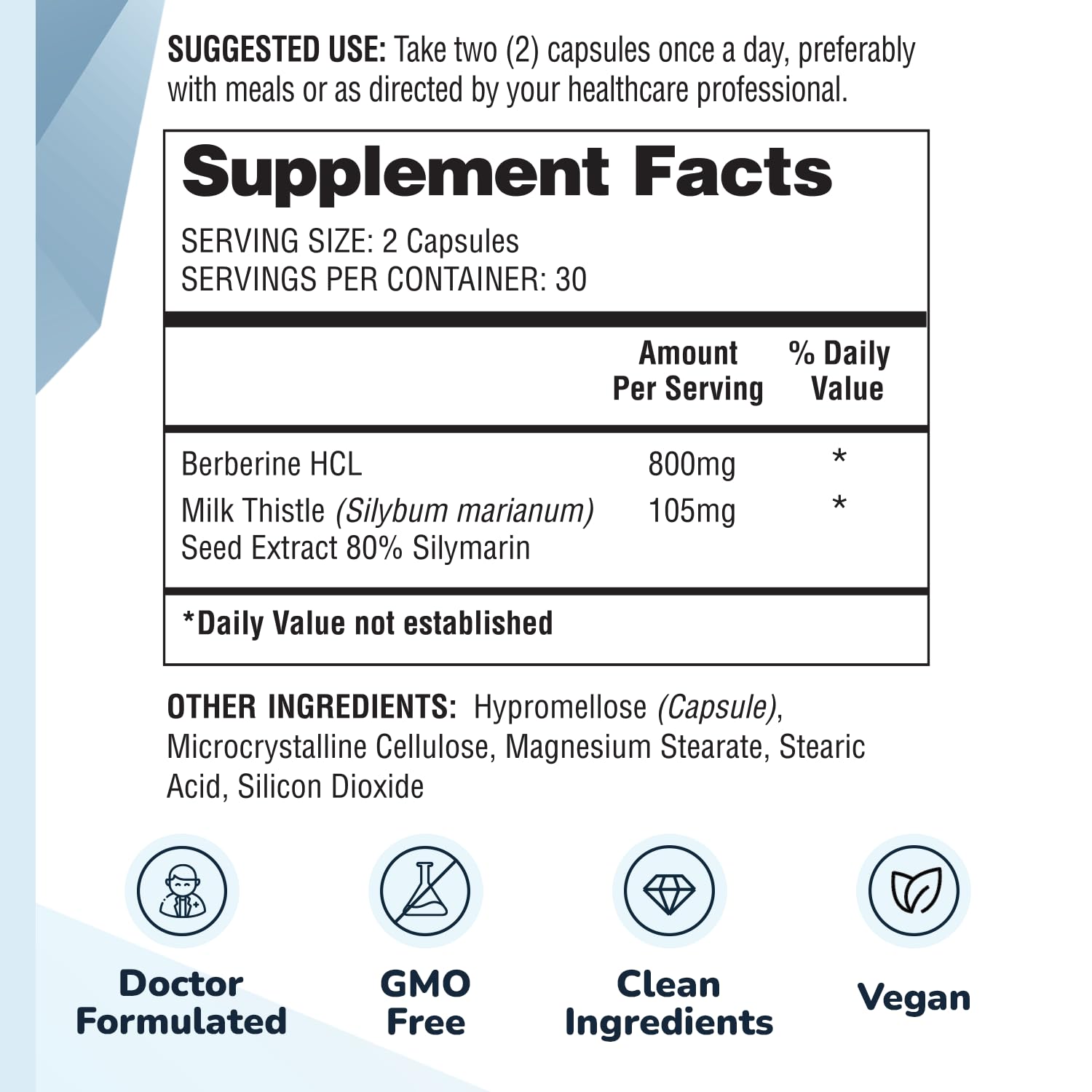 Etiqueta del producto Barton Nutrition Berberina con detalles útiles