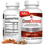 Barton Nutrition CinnaChroma, botella: posible apoyo natural a la glucosa.