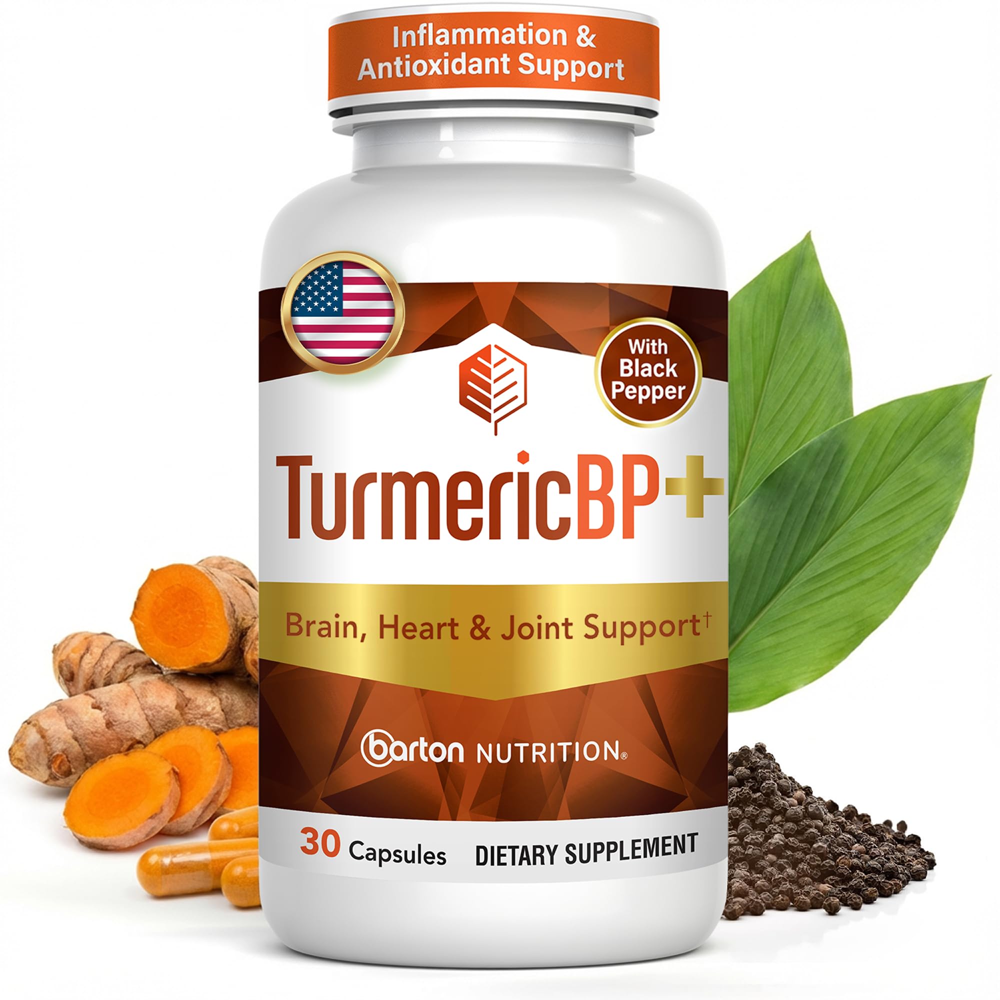 Barton Nutrition TurmericBP+ bote 30 cápsulas para uso diario.