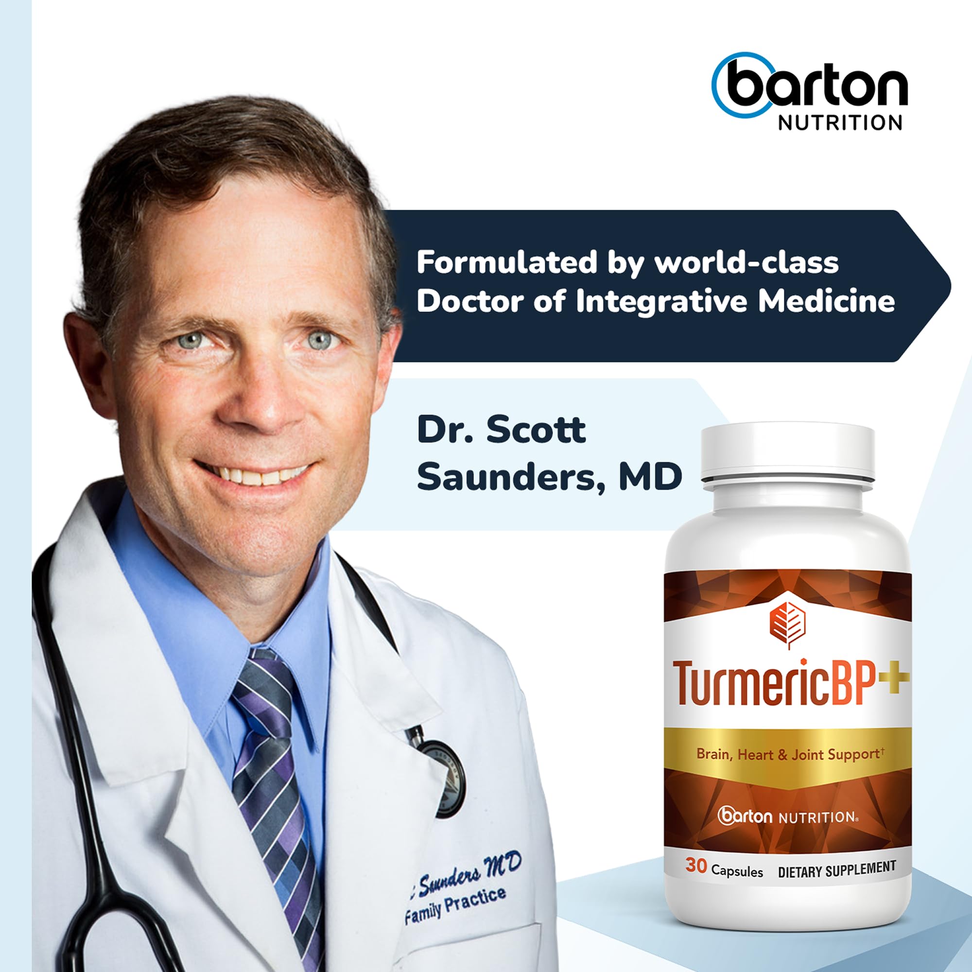 Barton Nutrition TurmericBP+ pimienta negra BioPerine para mejor absorción.