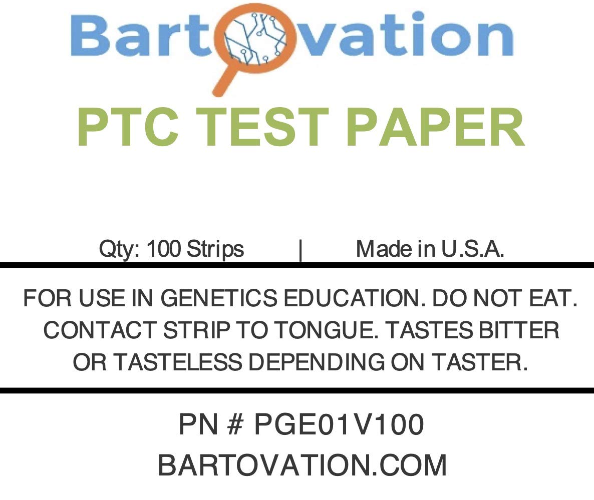 Bartovation PTC: frasco con 100 tiras para experiencias educativas económicas.