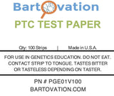 Bartovation PTC: frasco con 100 tiras para experiencias educativas económicas.