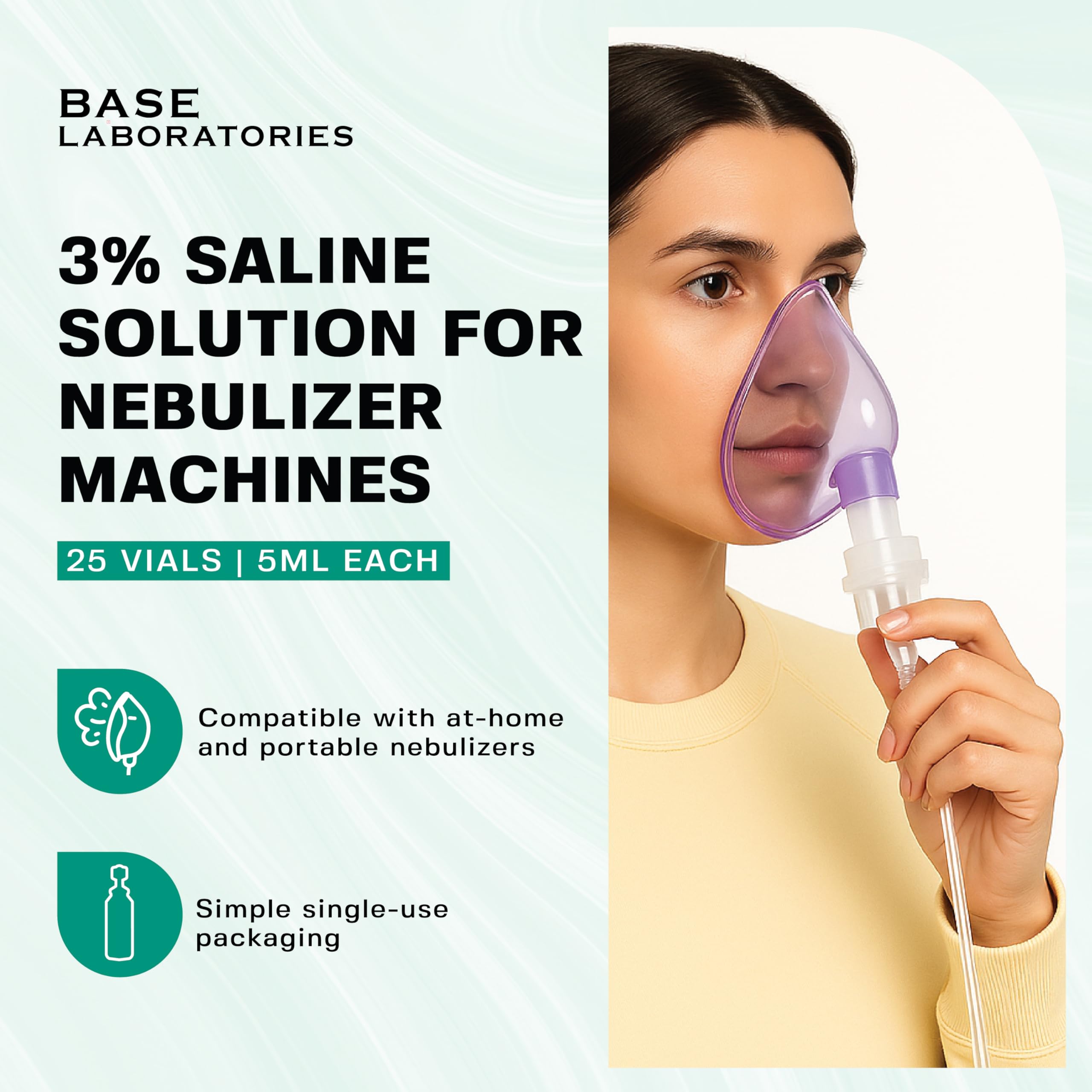 BASE LABORATORIES Viales de 5 ml para inhalación con dosis única.