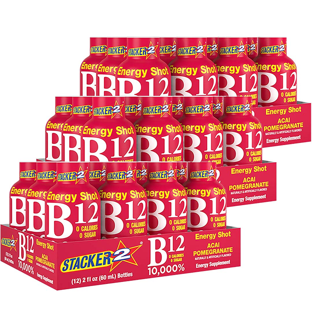 BASED BOX Stacker2, botella con sabor acai y granada para energía sostenida.