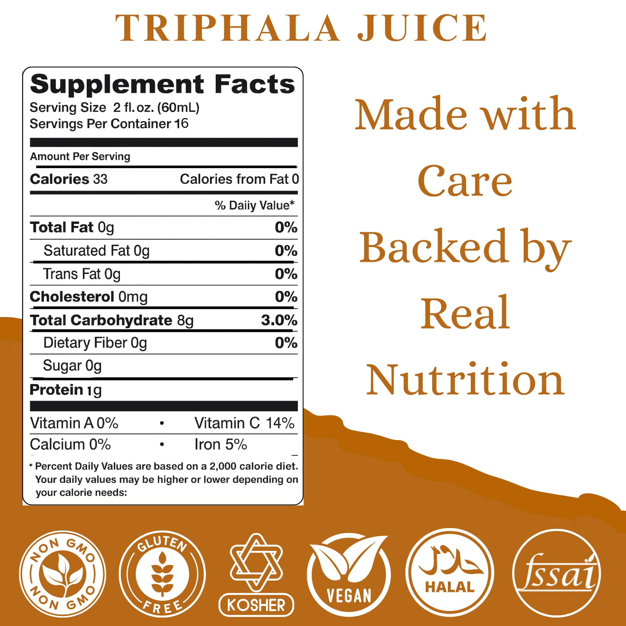 BASIC AYURVEDA Triphala Jugo: ingredientes clave para apoyar la digestión diaria.