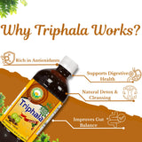 BASIC AYURVEDA Triphala Jugo: textura natural y color ámbar.