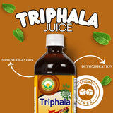 BASIC AYURVEDA Triphala Jugo: vaso para servir con sabor suave.