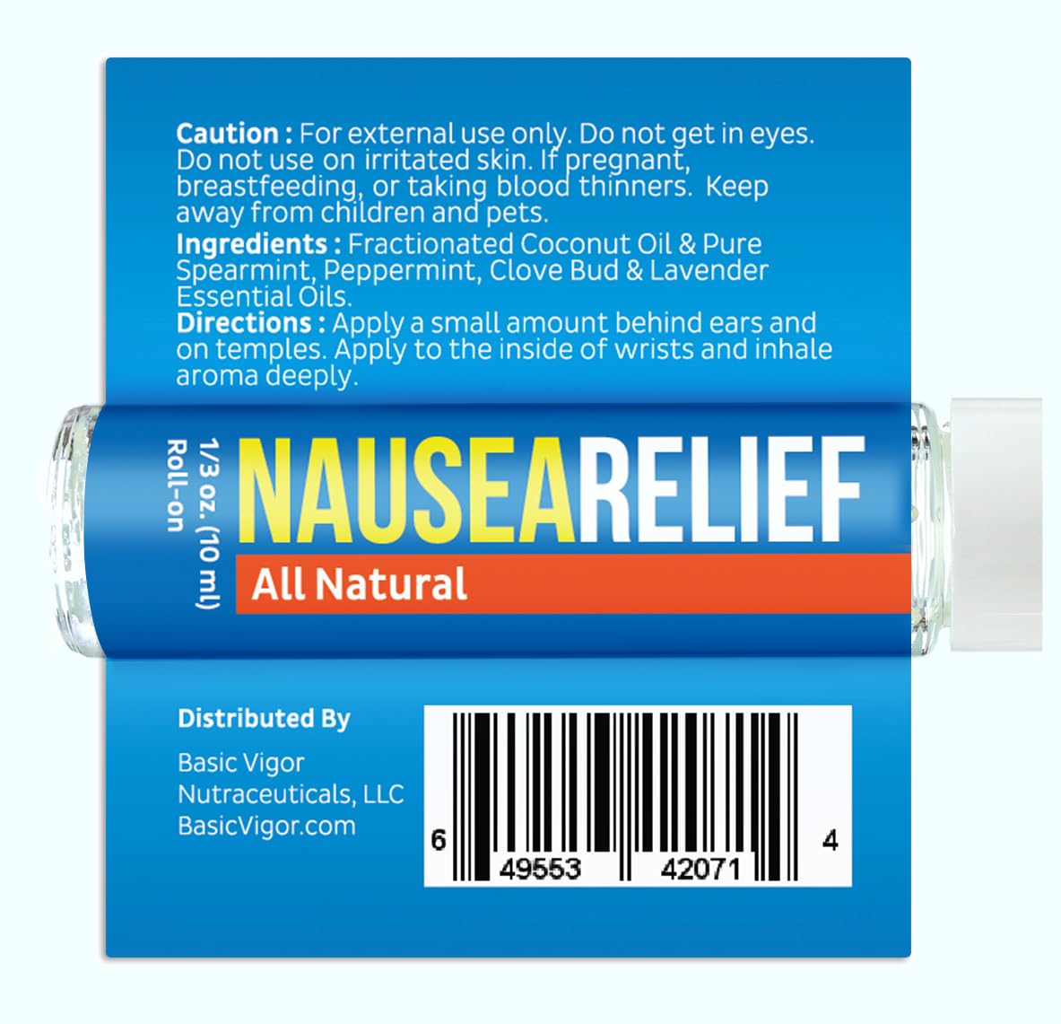 Basic Vigor Migrastil Nausea Ease Roll-On: tamaño compacto para viajar