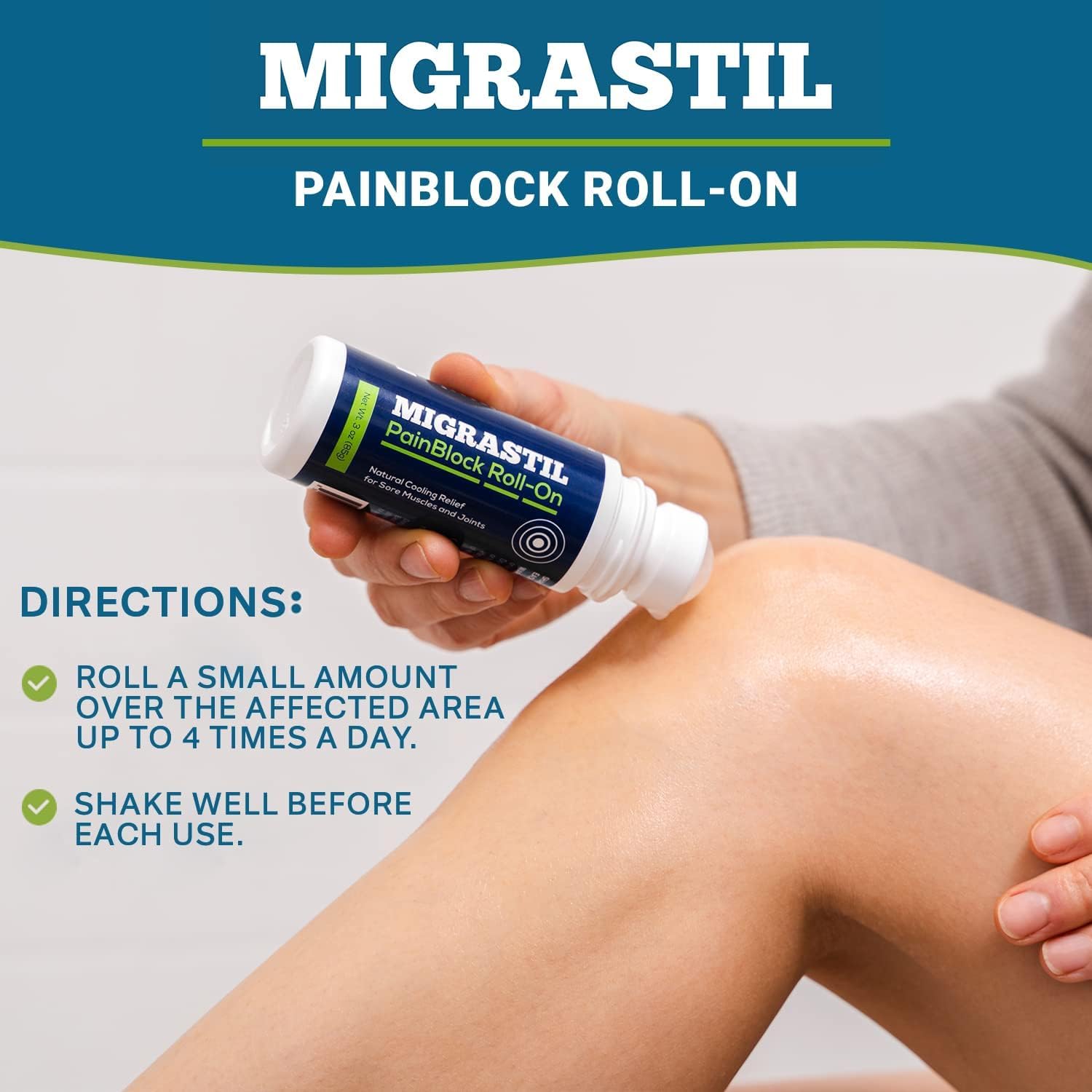 Migrastil PainBlock roll-on: aroma refrescante y calmante.