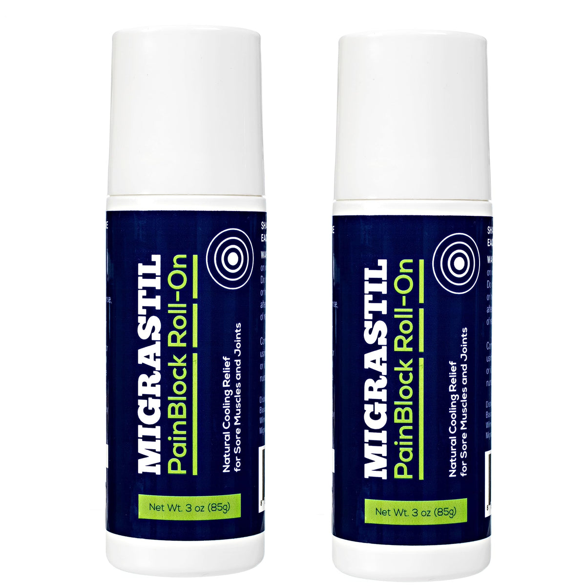 Migrastil PainBlock roll-on en envase compacto para uso diario.