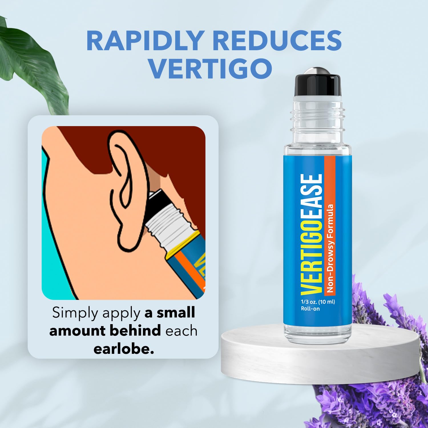 Basic Vigor Vertigo Ease Rodillo, fragancia de incienso para apoyo sensorial en trayectos.