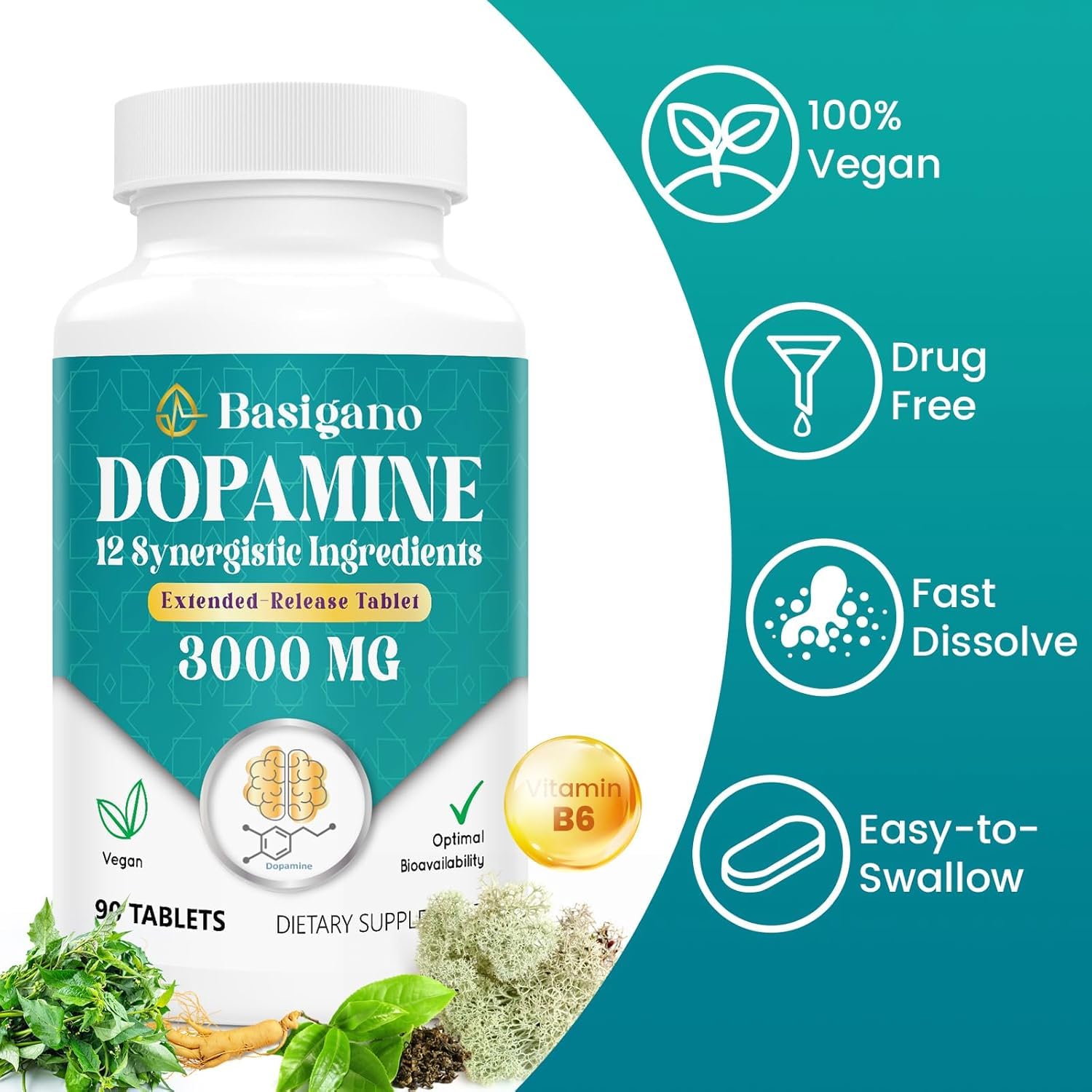 Basigano Dopamina: caja de empaque para almacenamiento seguro y práctico