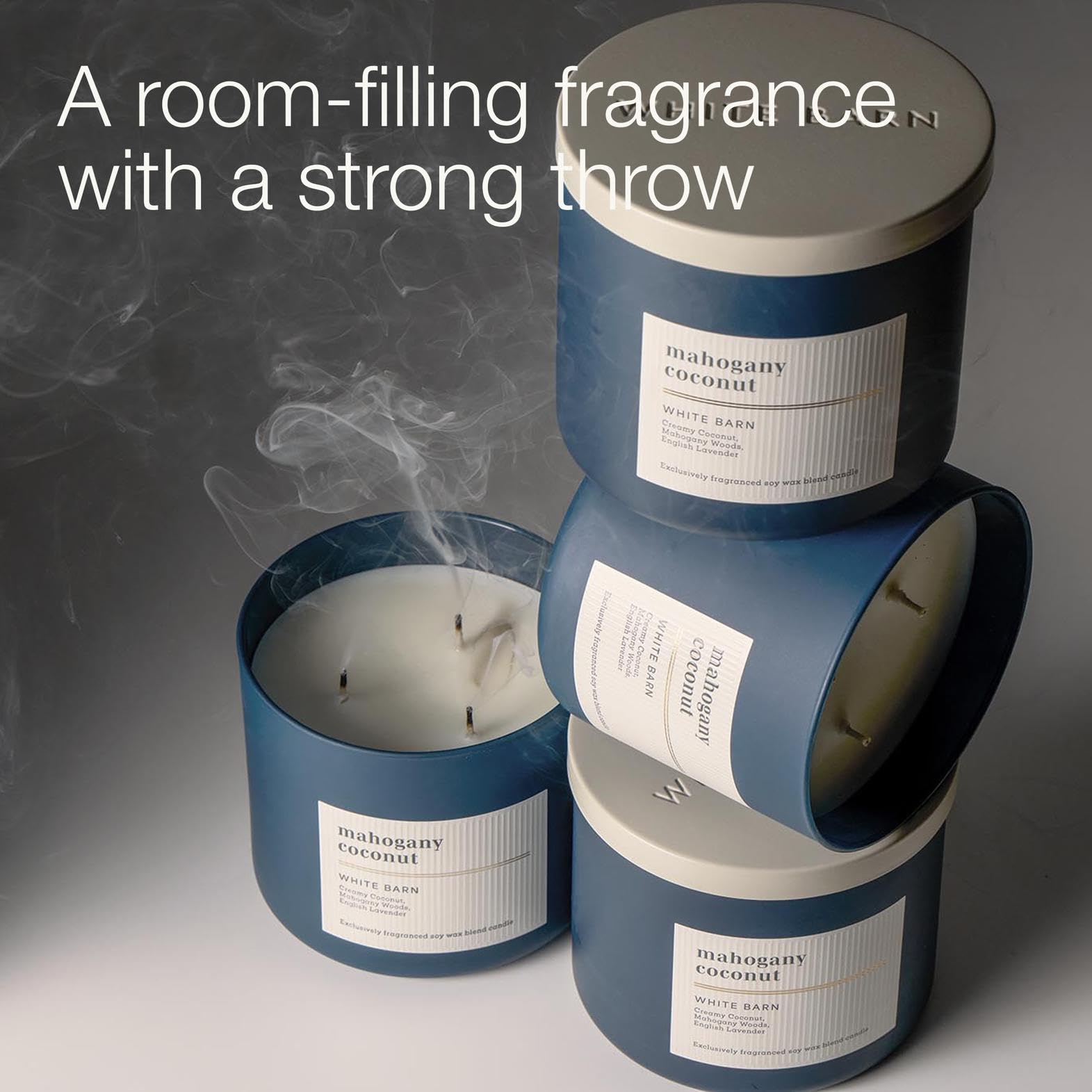 Bath & Body Works Mahogany Coconut: mechas sin plomo para quema estable y segura.
