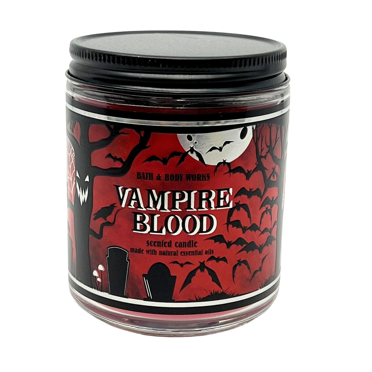 Vela Bath & Body Works de una mecha con etiqueta variable, aroma frutal para Halloween