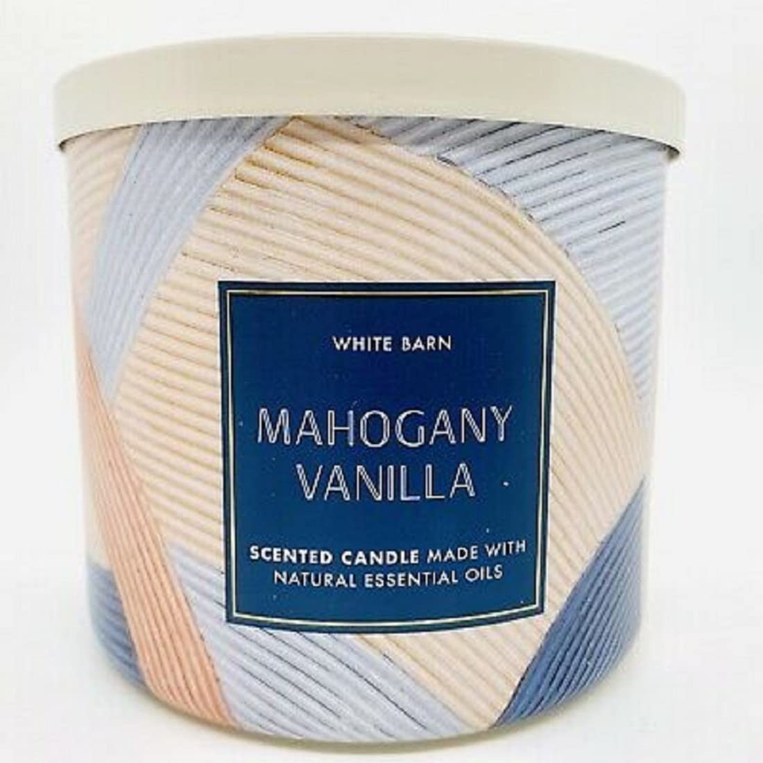 Bath & Body Works White Barn vela 3 mechas Mahogany Vanilla para crear ambiente cálido