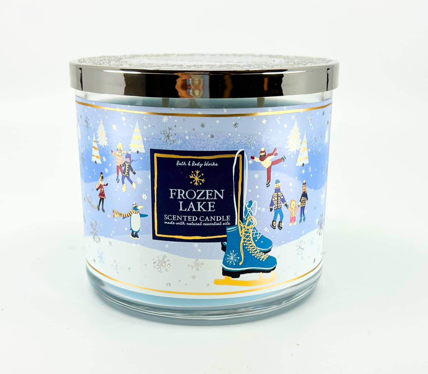 Vela Bath & Body Works 3 mechas Frozen Lake para ambientar salones.