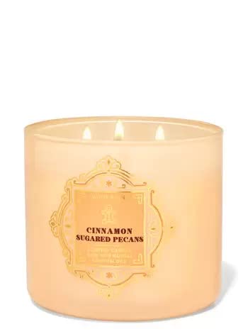 Vela Bath & Body Works White Barn 3 mechas con pecanas azucaradas y canela; aroma para el salón