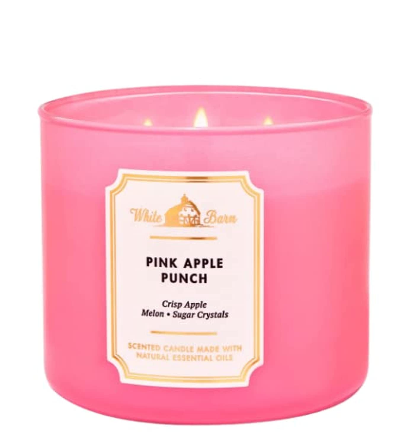Vela Bath & Body Works White Barn 3-wick Pink Apple Punch para sala con aroma intenso