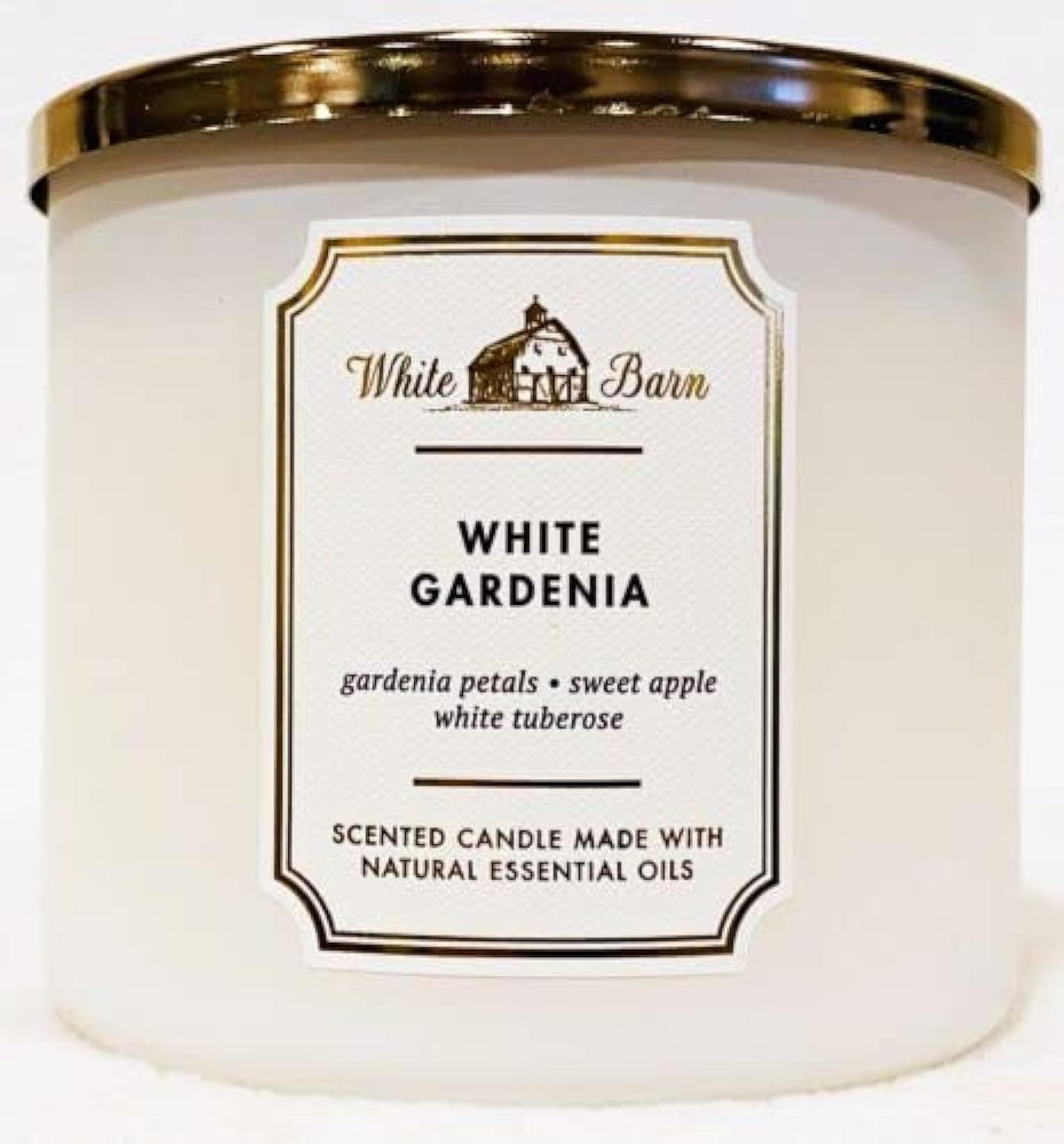 Bath & Body Works White Barn vela 3 mechas, empaque elegante para regalo.