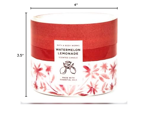 Vela Bath and Body Works Watermelon Lemonade, detalle de vela, fragancia fresca para el hogar