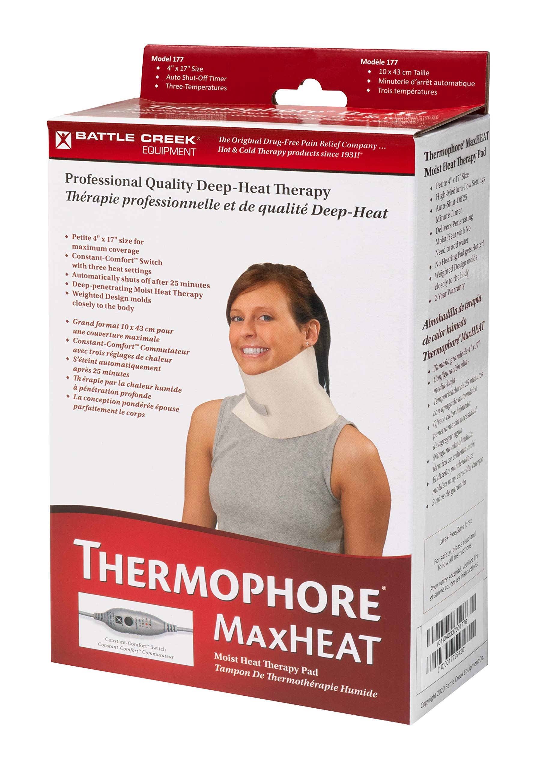 Calor rápido de Thermophore MaxHeat petite 4x17 sin necesidad de agua adicional.