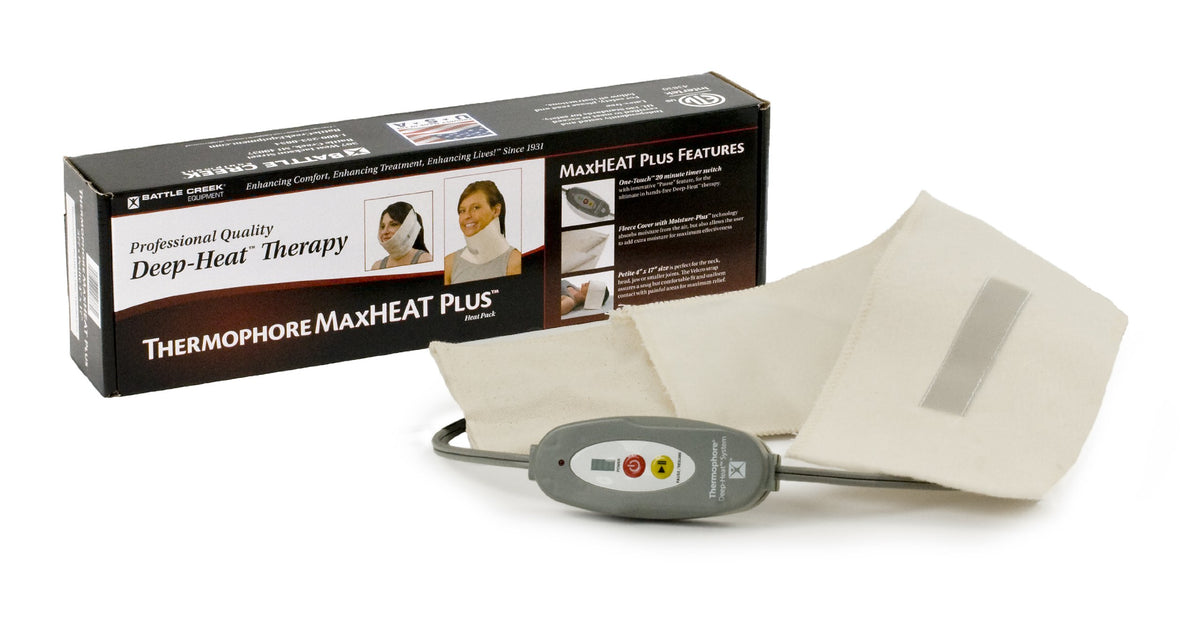 Battle Creek Thermophore MaxHEAT Plus, calor húmedo para aliviar dolor muscular y rigidez articular.