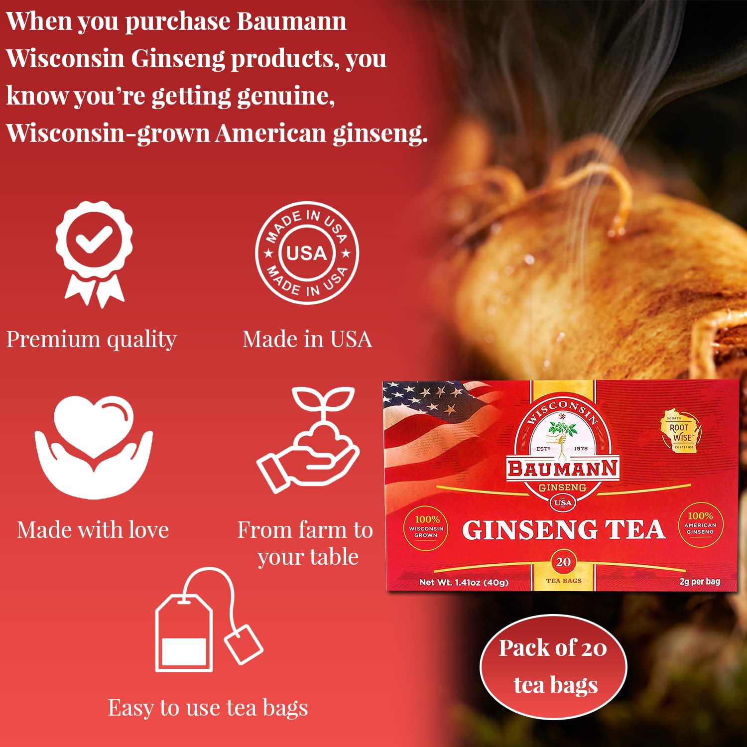 Aroma suave de la infusión Baumann que invita a relajarse.