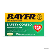 Bayer Aspirina Recubierta 325 mg caja para uso diario según indicación médica.