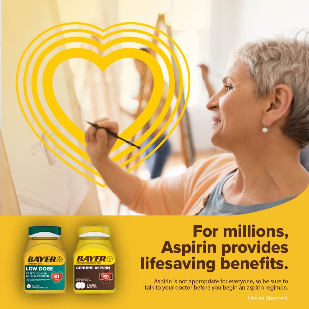 Bayer Aspirina Recubierta 325 mg prevención cardíaca indicación médica.