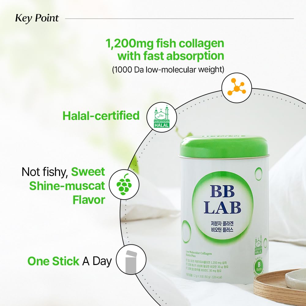 BB LAB colágeno estilo K-Beauty sabor Shine Muscat; fácil de consumir.