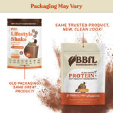BBfL Proteína vegetal cacao crema en vaso tras entrenamiento para recuperación suave.