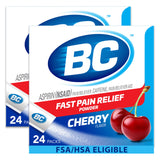 BC Powder cereza, dolor de cabeza, formato disoluble para alivio rápido.