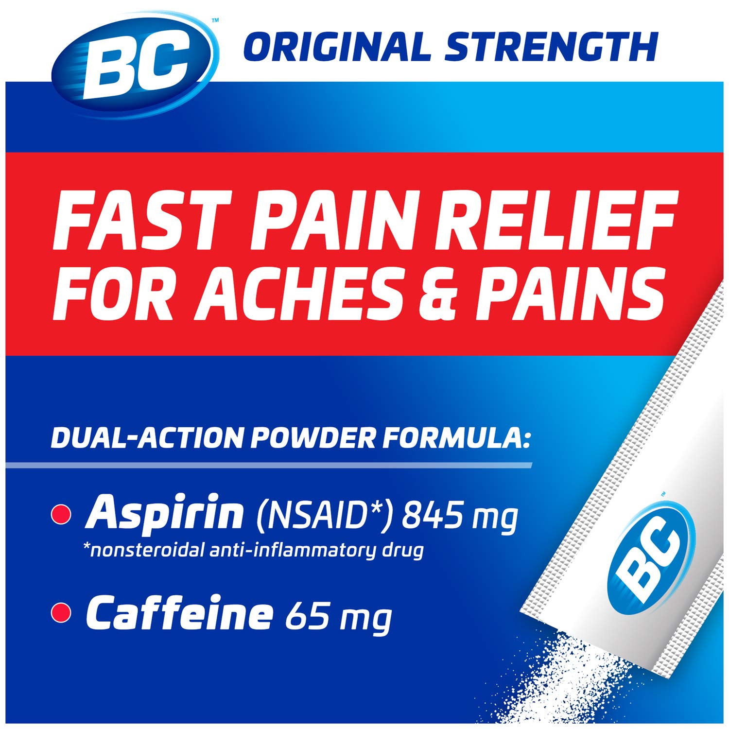 Fórmula en polvo de BC Powder Original Strength se disuelve rápido.