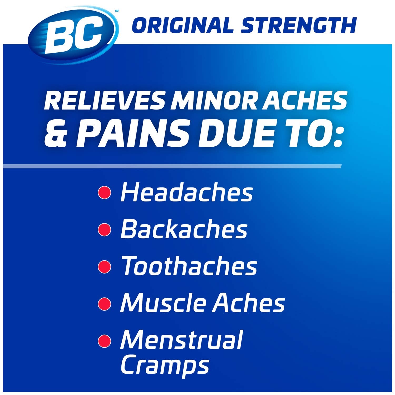 BC Powder Original Strength contiene aspirina y cafeína para un impulso suave.