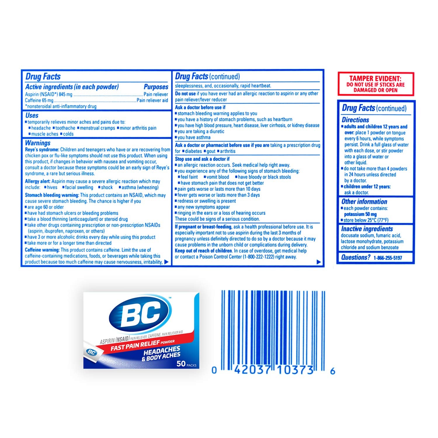 BC Powder Original Strength disponible en pack para diversas situaciones.