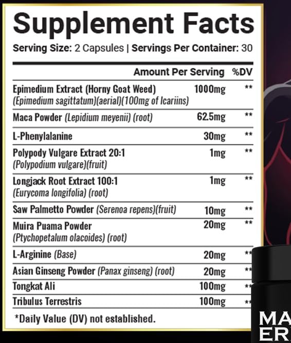 BCP PLUS MalePlus Performance, ingredientes naturales, maca y tribulus para apoyo general.