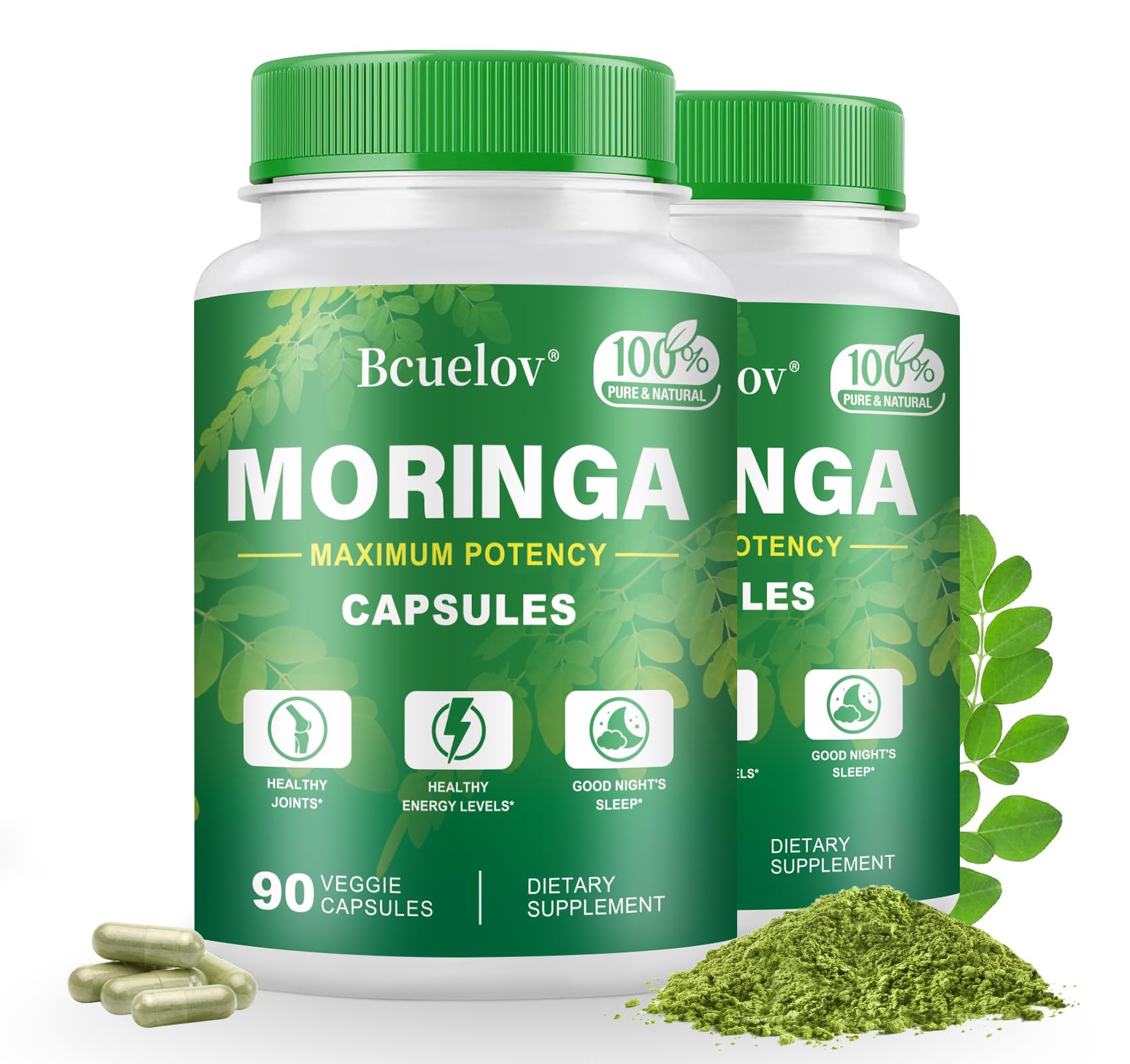 Bcuelov Moringa: botellas dobles para conveniencia diaria y energía sostenida.