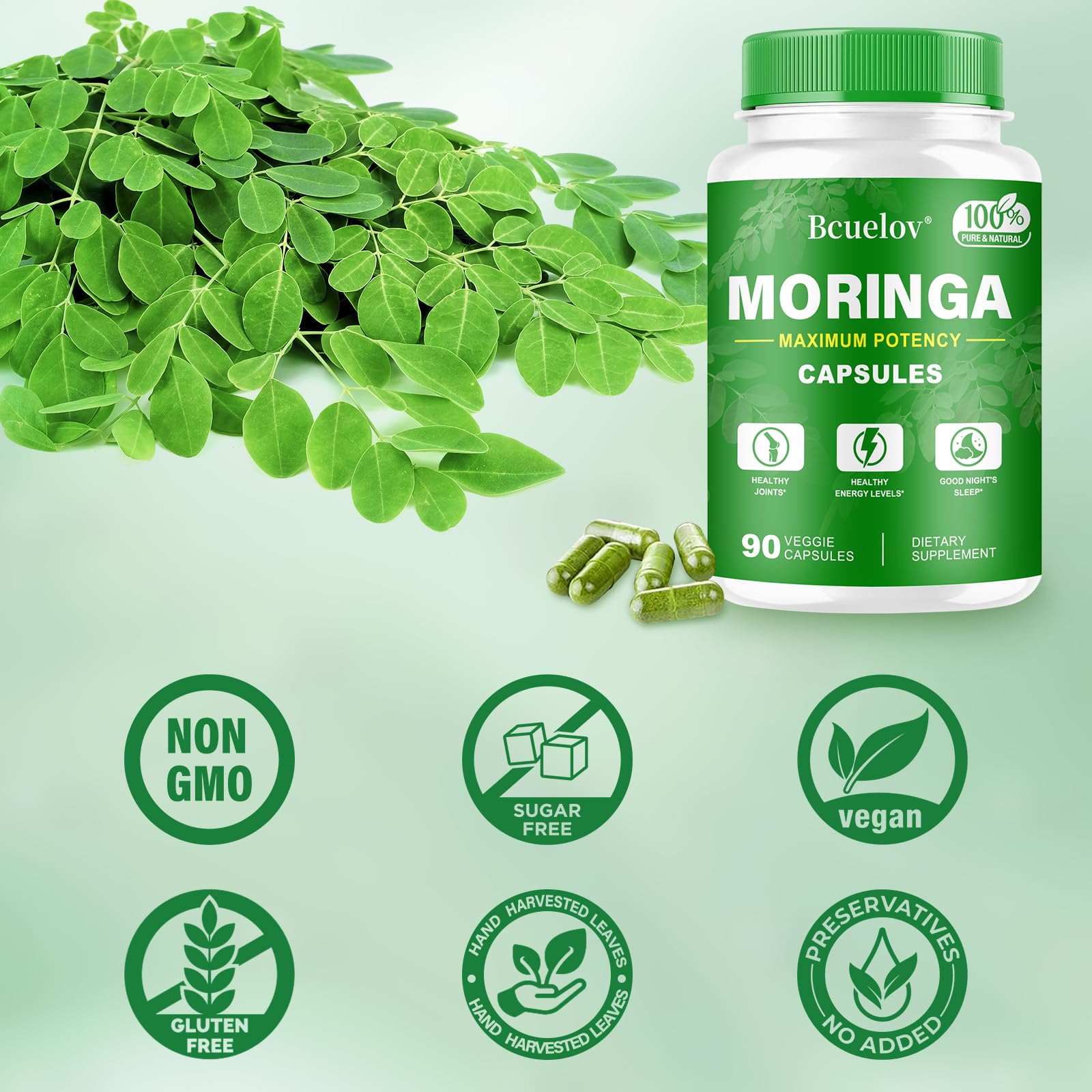 Bcuelov Moringa: envase seguro y práctico para almacenamiento.