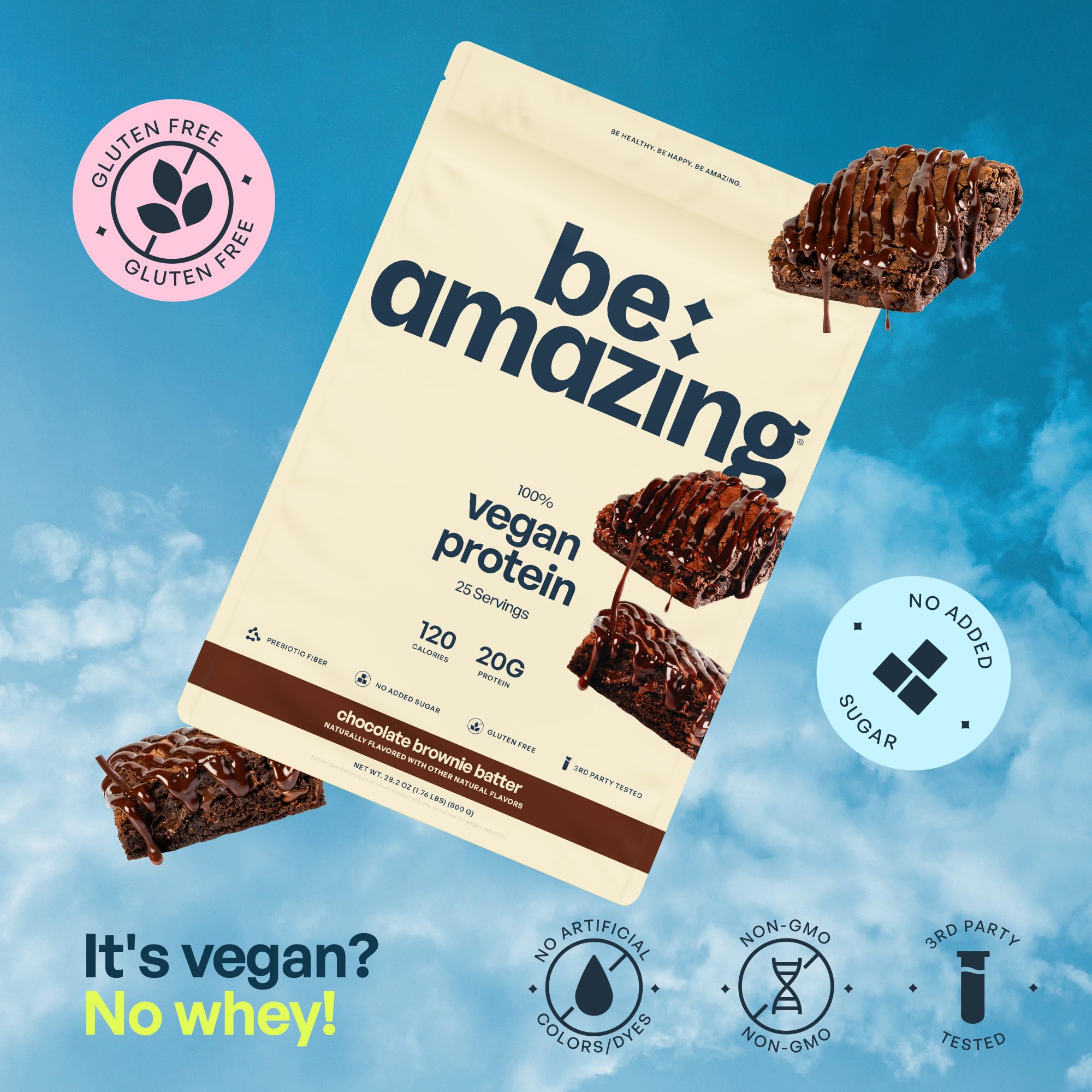 BE AMAZING con 2 g de fibra prebiótica de arándano y manzana para digestión.