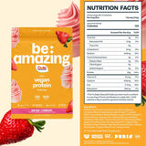 BE AMAZING Envase de proteína vegana con textura suave y sin grumos en batidos