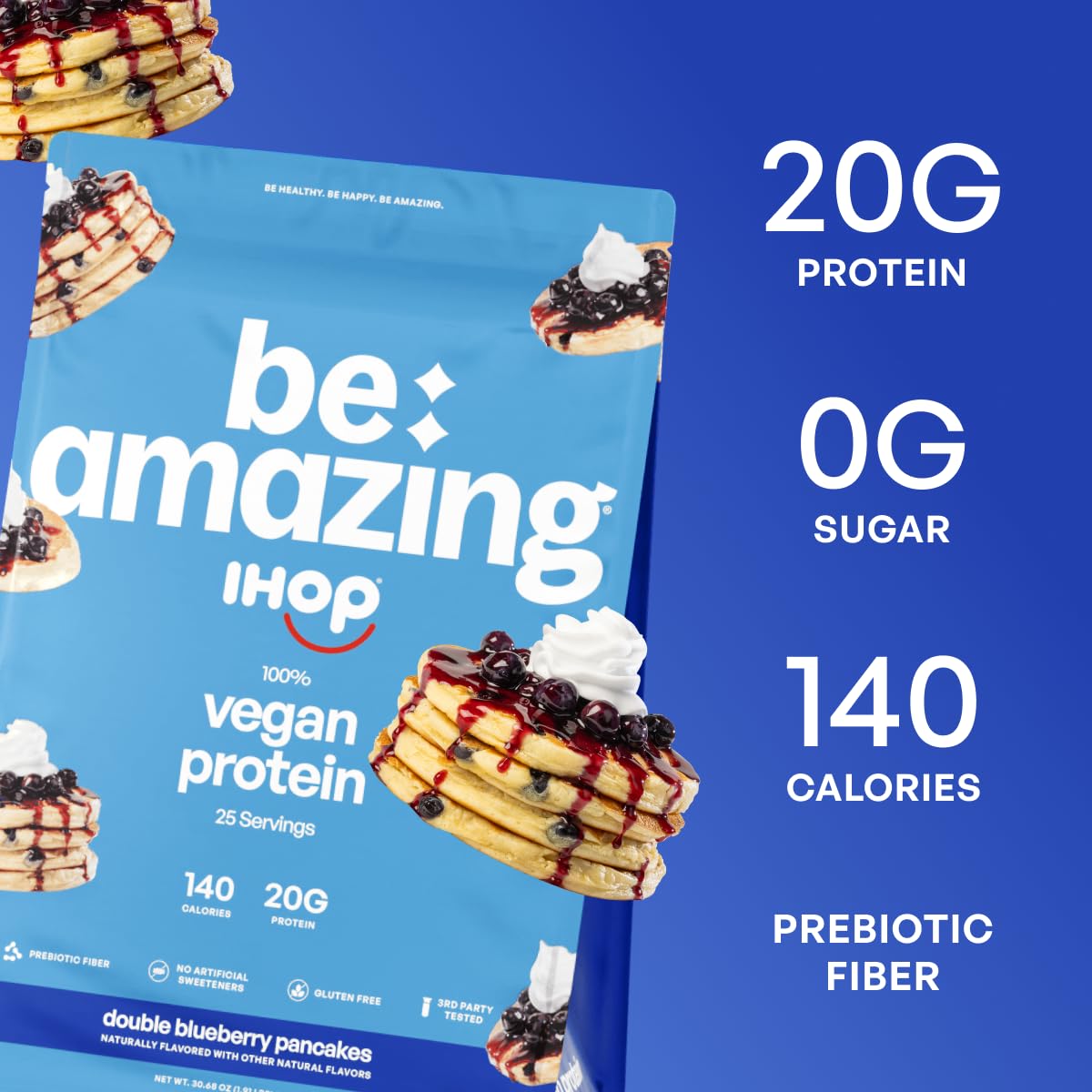 Proteína vegana BE AMAZING, textura cremosa sin grumos para batidos