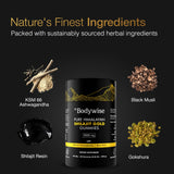 Be Bodywise gomitas doradas con Shilajit, porción individual para viaje.