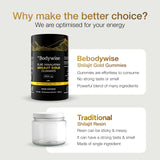 Be Bodywise con Ashwagandha y Gokshura, imagen de ingredientes naturales.