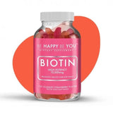 Biotina BE HAPPY BE YOU, gomitas en botella, podrían favorecer el cabello y las uñas