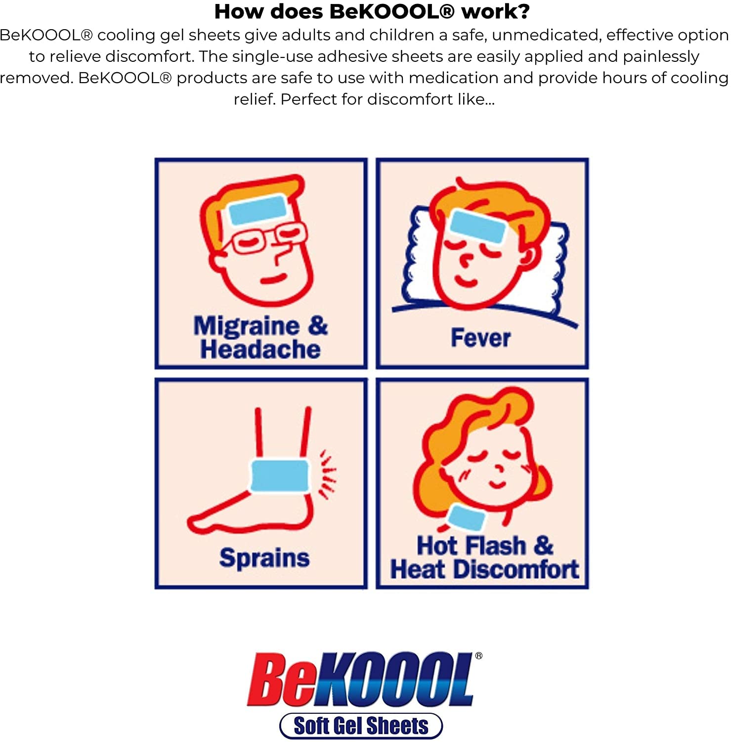 Be Koool uso-noche, adecuado para descanso y sueño