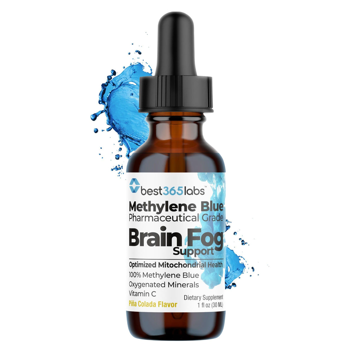 Be-OnGuard Azul de Metileno frasco para claridad mental diaria.
