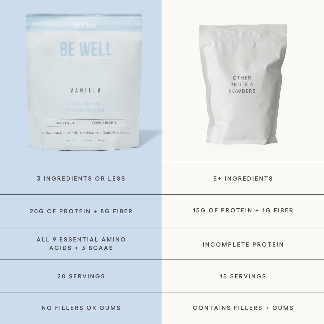 Be Well: etiqueta del envase con información de vainilla orgánica
